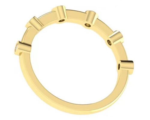 6pcs Diamonds 18k Rose Gold Ring 1.5mm Round Cut OEM for Engagement