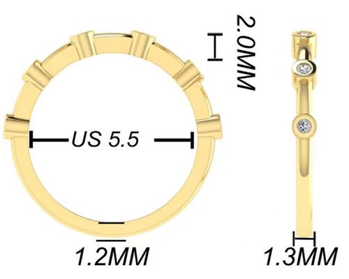 6pcs Diamonds 18k Rose Gold Ring 1.5mm Round Cut OEM for Engagement