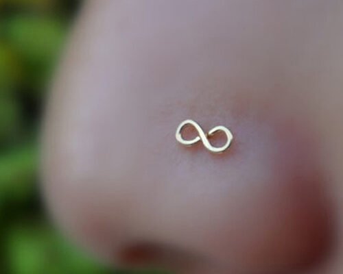 3mm Plain Star 18K Gold Nose Piercing L Shape 0.6mm Thickness