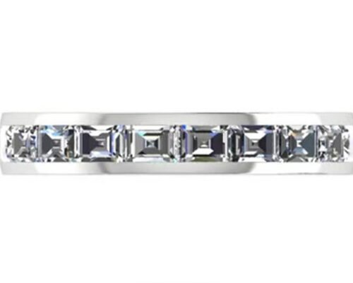 EM Cut Round White Gold Engagement Rings , 18k White Gold And Diamond Ring 3.0×2.3mm