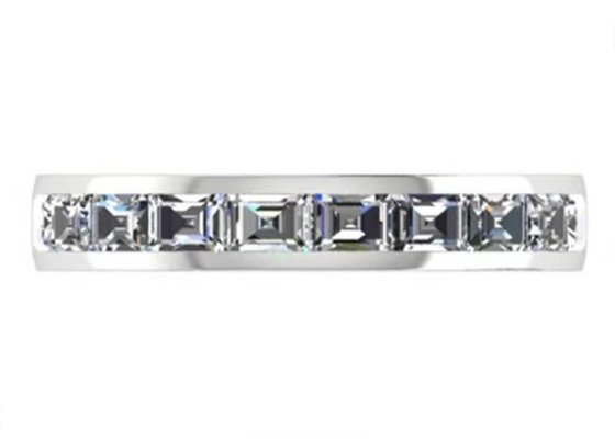 EM Cut Round White Gold Engagement Rings , 18k White Gold And Diamond Ring 3.0×2.3mm