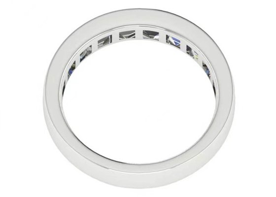 EM Cut Round White Gold Engagement Rings , 18k White Gold And Diamond Ring 3.0×2.3mm