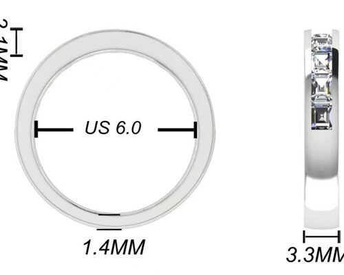 EM Cut Round White Gold Engagement Rings , 18k White Gold And Diamond Ring 3.0×2.3mm