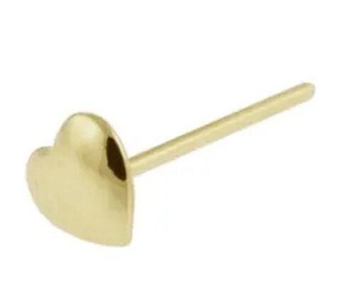 Piercing 18K Yellow Gold Diamond Nose Stud Heart Shape 3mm OEM ODM