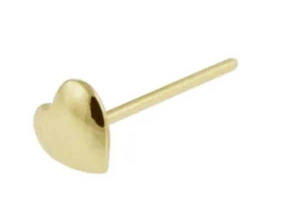 Piercing 18K Yellow Gold Diamond Nose Stud Heart Shape 3mm OEM ODM