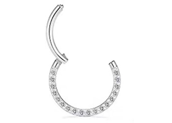 Diamond 14k Gold Hinged Segment Ring Piercing for Wedding Gift
