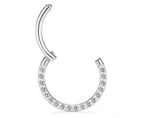 Diamond 14k Gold Hinged Segment Ring Piercing for Wedding Gift