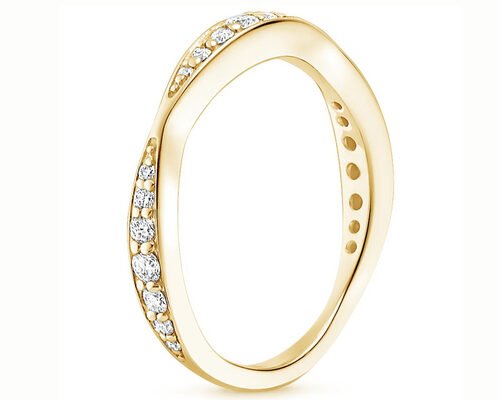Full Diamond 14K Yellow Gold Jewelry Ring 0.35ct 1.5mm-4.3mm Band Size