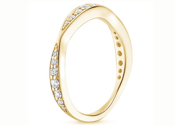Full Diamond 14K Yellow Gold Jewelry Ring 0.35ct 1.5mm-4.3mm Band Size