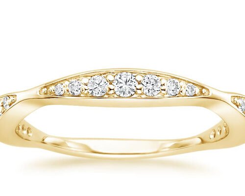 Full Diamond 14K Yellow Gold Jewelry Ring 0.35ct 1.5mm-4.3mm Band Size