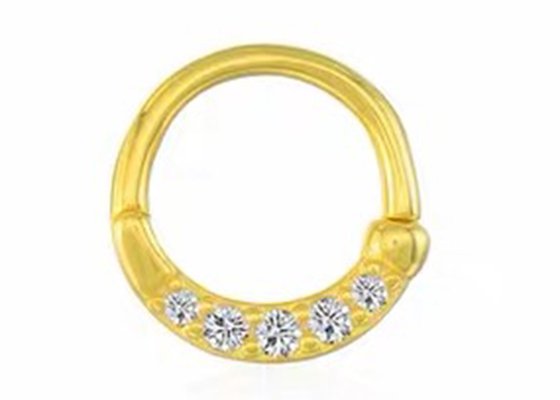 Eternity Hoop 14K Gold Clicker Piercing OEM ODM for Nose Septum