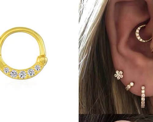 Eternity Hoop 14K Gold Clicker Piercing OEM ODM for Nose Septum