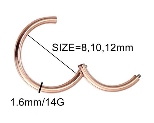 Periceing White Gold Clicker , 14k Gold Hoop Earrings OEM ODM for Anniversary