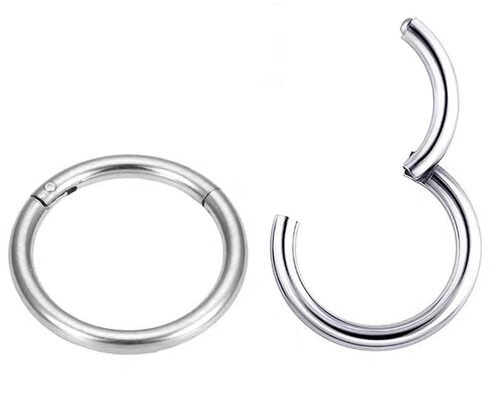Periceing White Gold Clicker , 14k Gold Hoop Earrings OEM ODM for Anniversary