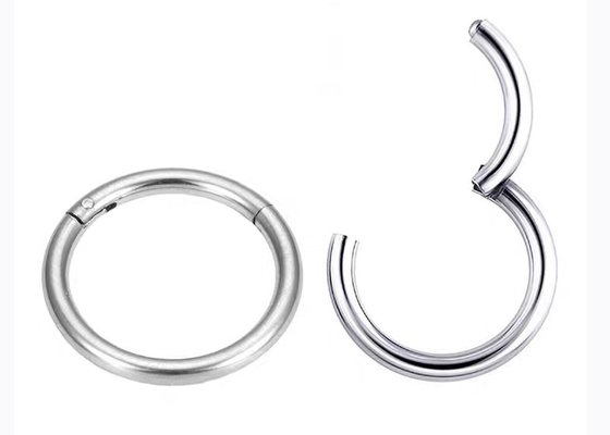Periceing White Gold Clicker , 14k Gold Hoop Earrings OEM ODM for Anniversary