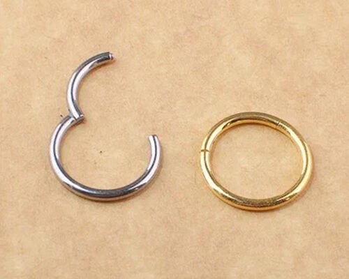 Periceing White Gold Clicker , 14k Gold Hoop Earrings OEM ODM for Anniversary