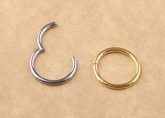 Periceing White Gold Clicker , 14k Gold Hoop Earrings OEM ODM for Anniversary