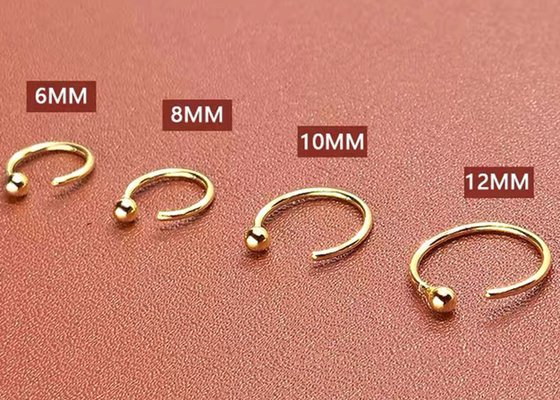Seamless Hinged 14K Gold Clicker 16g-40g For Cartilage Tragus