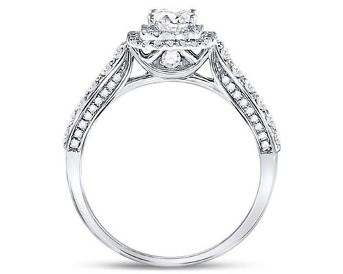 3.65g 14K Solid Gold Jewellery , 0.8ct Square Women'S White Gold Diamond Rings