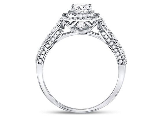 3.65g 14K Solid Gold Jewellery , 0.8ct Square Women'S White Gold Diamond Rings