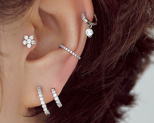 18K Rose Gold Nose Ring With Diamond 0.05ct for Daily Wear OEM ODM