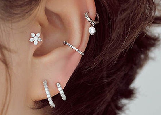 18K Rose Gold Nose Ring With Diamond 0.05ct for Daily Wear OEM ODM
