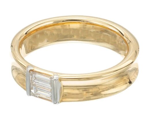 0.58ct 6x4MM Solitaire Stone 14K Solid Gold Jewellery Diamond Wedding Ring