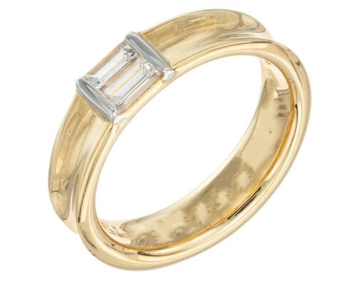 0.58ct 6x4MM Solitaire Stone 14K Solid Gold Jewellery Diamond Wedding Ring