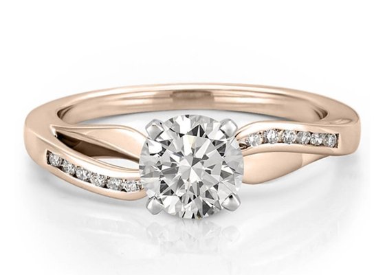 ODM OEM Jewellery Diamond Ring , 14k White Gold Wedding Ring Round Cut