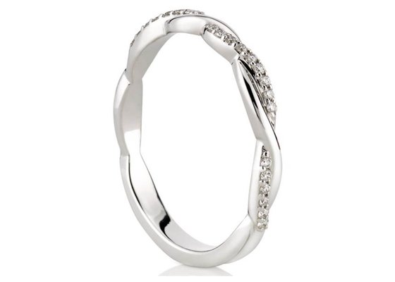 14K White Gold Real Diamond Jewellery Ring 0.3ct Round Cut ODM For Engagement