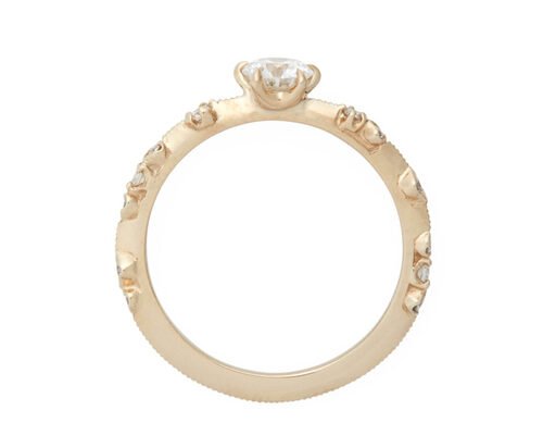 4mm Size Real Diamond Jewellery Ring 14K 18K Rose Gold Material ODM