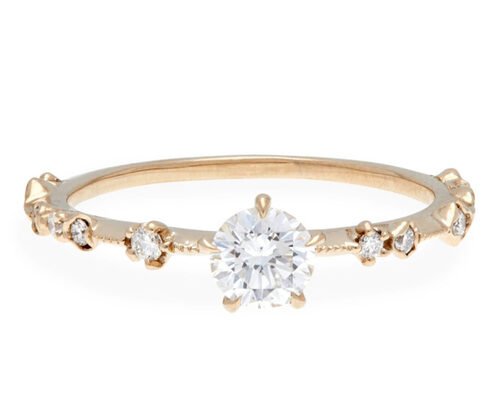 4mm Size Real Diamond Jewellery Ring 14K 18K Rose Gold Material ODM