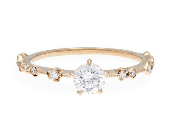 4mm Size Real Diamond Jewellery Ring 14K 18K Rose Gold Material ODM