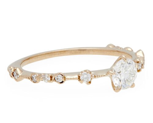 4mm Size Real Diamond Jewellery Ring 14K 18K Rose Gold Material ODM