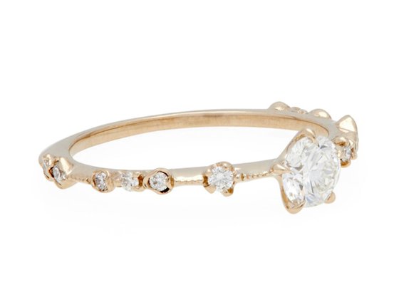 4mm Size Real Diamond Jewellery Ring 14K 18K Rose Gold Material ODM