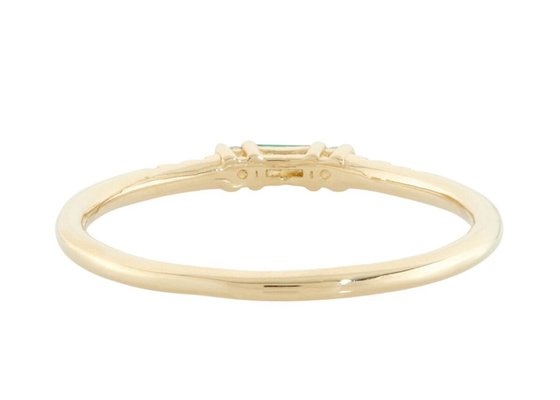 4×6mm Baguette Cut Emerald Ring , 14k Yellow Gold Emerald Ring Fashion Style