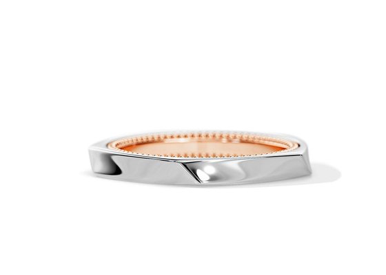 回転 2 トーン ゴールド結婚指輪、2.5 MM 幾何学的婚約指輪 OEM ・ ODM