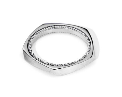 回転 2 トーン ゴールド結婚指輪、2.5 MM 幾何学的婚約指輪 OEM ・ ODM