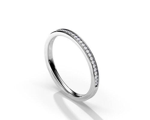 Half Eternity 9K Gold Ring Stacking 0.36ct Weight for Anniversary