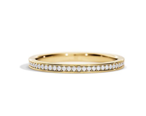 Half Eternity 9K Gold Ring Stacking 0.36ct Weight for Anniversary