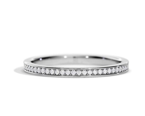 Half Eternity 9K Gold Ring Stacking 0.36ct Weight for Anniversary