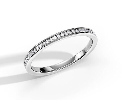 Half Eternity 9K Gold Ring Stacking 0.36ct Weight for Anniversary