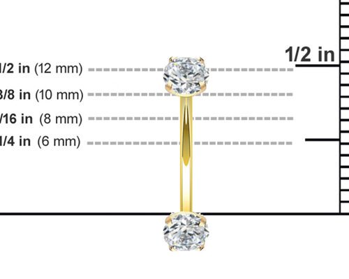 16g Diamond Gold Body Piercing Jewelry Ring 10mm 8mm Dimension For Belly Button