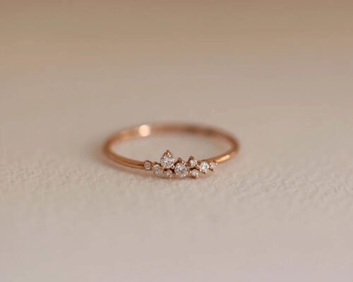 Solid 14K Real Diamond Jewellery Ring Brilliant Cut ODM For Anniversary