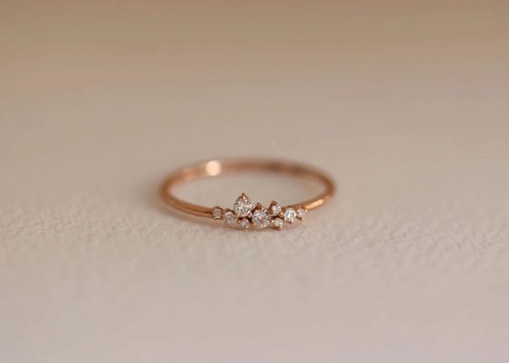 Solid 14K Real Diamond Jewellery Ring Brilliant Cut ODM For Anniversary