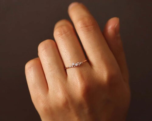 Solid 14K Real Diamond Jewellery Ring Brilliant Cut ODM For Anniversary