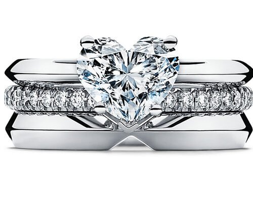 14K White Gold Heart Shaped Diamond Engagement Ring 0.6ct OEM ODM