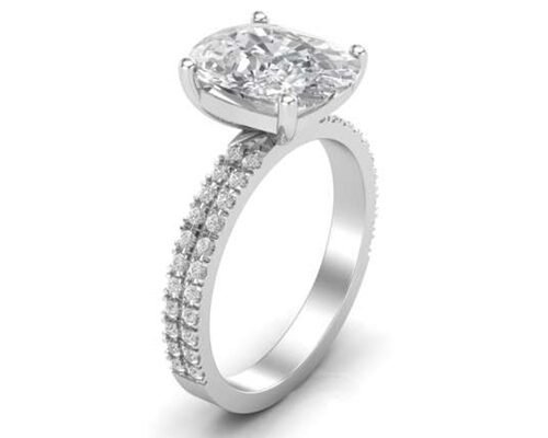 6×8MM 14K Solid Gold Jewellery 20pcs With Oval 1.5ct Diamond