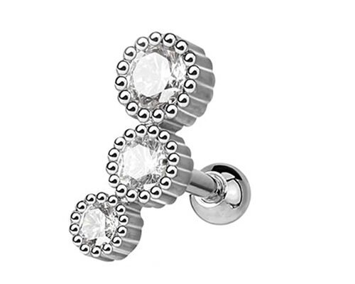 Sterile Gold Body Piercing Jewelry Earrings For Cartilage Tragus Dia 3×3mm ODM