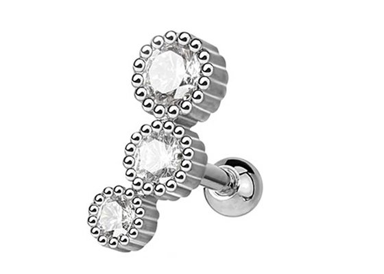 Sterile Gold Body Piercing Jewelry Earrings For Cartilage Tragus Dia 3×3mm ODM